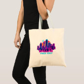 Tote Bag Dallas Vibes Only – Neon Skyline 1980s Synthwave A (Devant (produit))