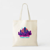 Tote Bag Dallas Vibes Only – Neon Skyline 1980s Synthwave A (Dos)