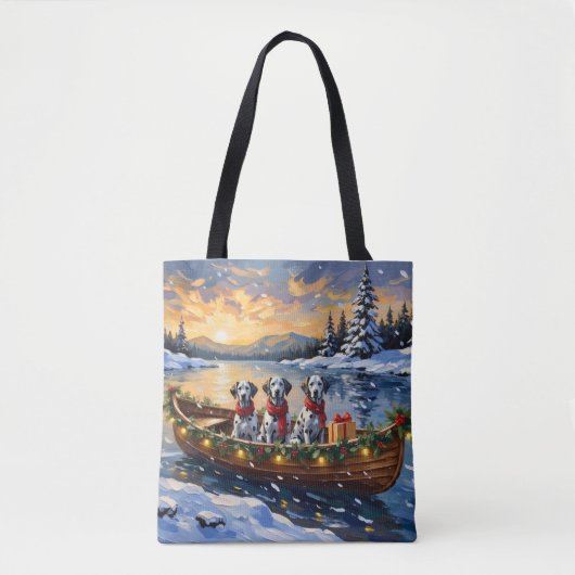Tote Bag Dalmatian Christmas Boat Holiday (Devant)