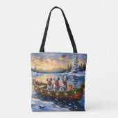 Tote Bag Dalmatian Christmas Boat Holiday (Dos)
