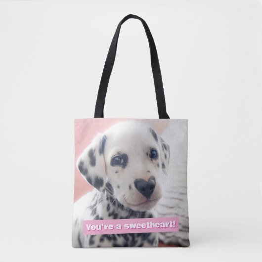 Tote Bag Dalmatian Heart Nose (Devant)