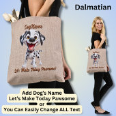 Tote Bag Dalmatien - Ajouter le nom du chien, modifier le t