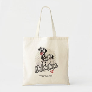 Tote Bag Dalmatien Avec Paw Vintage Chien Amateurs Design