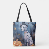 Tote Bag Dalmation d'Halloween avec effroi Citrouille (Dos)