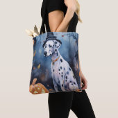 Tote Bag Dalmation d'Halloween avec effroi Citrouille (De près)