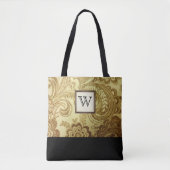 Tote Bag Damas or avec Monogramme noir (Devant)
