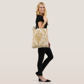 Tote Bag Damassé floral or (Sur le modèle)