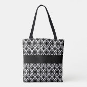 Tote Bag Damassé noire et blanche personnalisée (Dos)
