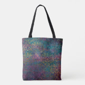 Tote Bag Damassé Teal rose pourpre d'or (Dos)