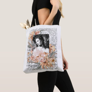 Tote Bag Dame aux fleurs