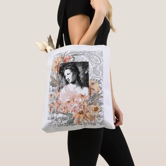 Tote Bag Dame aux fleurs (De près)