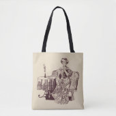 Tote Bag dame boit du thé (Devant)