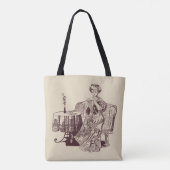 Tote Bag dame boit du thé (Dos)