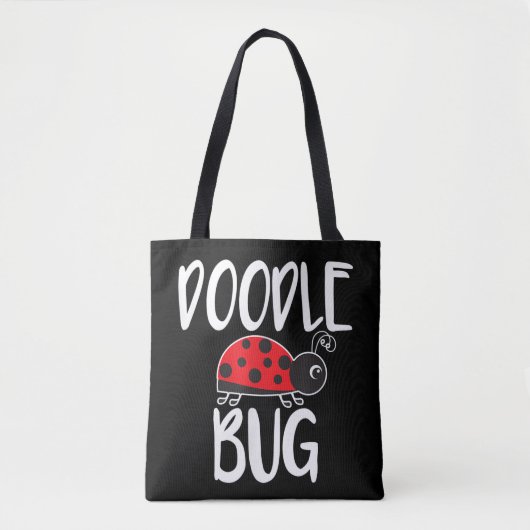 Tote Bag Dame coccinelle drôle gribouillis (Devant)