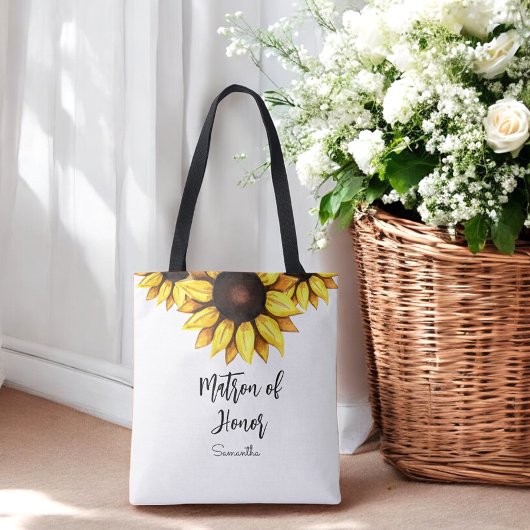 Tote Bag Dame d'honneur tournesol Mariage  