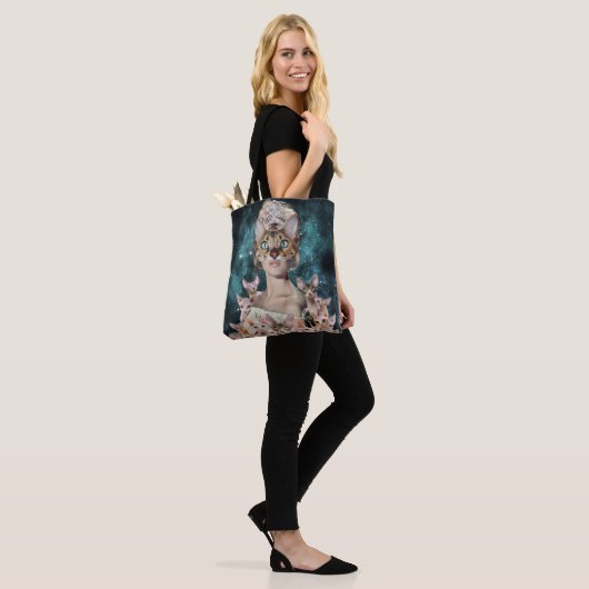 Tote Bag Dame du chat (Sur le modèle)