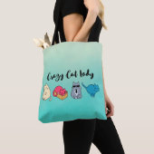 Tote Bag Dame du chat fou et 4 chats mignons (De près)