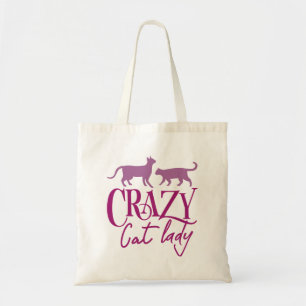 Tote Bag Dame du Crazy Cat