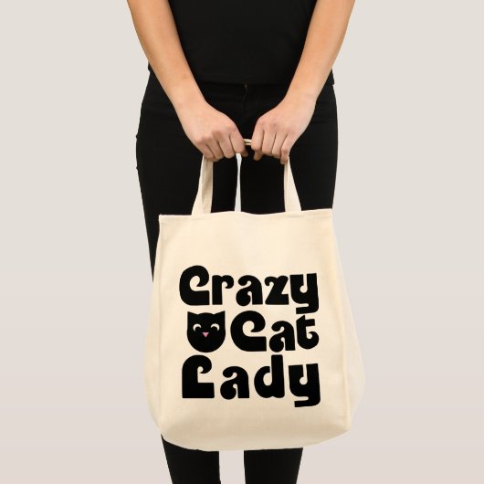 Tote Bag Dame du Crazy Cat (Devant (produit))