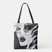 Tote Bag Dame en noir et blanc (Dos)