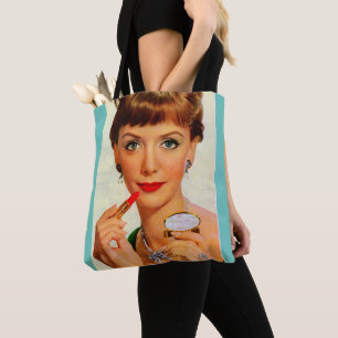Tote Bag Dame rouge à lèvres des années 1960