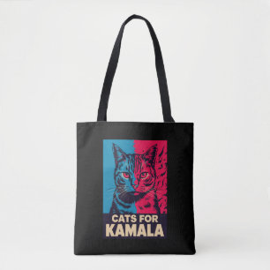 Tote Bag Dame sans enfants et avec un chat vote Kamala Harr
