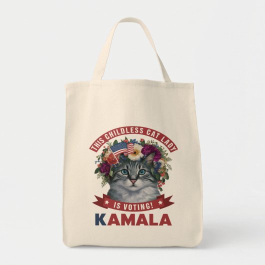 Tote Bag Dames de chat sans enfant pour kamala harris (Devant)