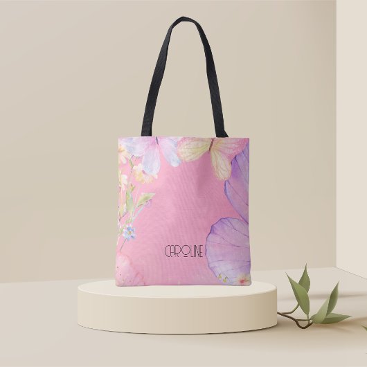 Tote Bag Dames Élégant Floral Papillon Boho Mignon