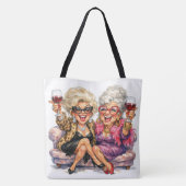 Tote Bag Dames Glamour avec du Vin Rouge (Dos)