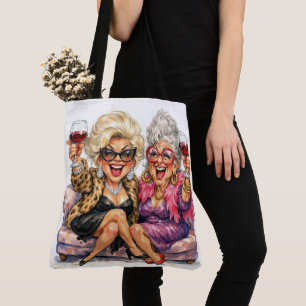 Tote Bag Dames Glamour avec du Vin Rouge