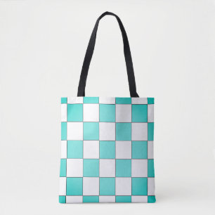 Tote Bag Damier cyan vert