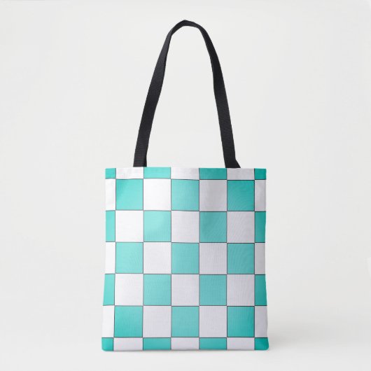 Tote Bag Damier cyan vert (Devant)