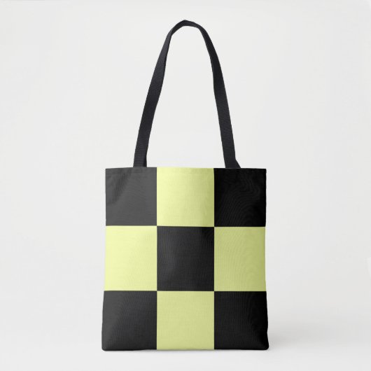Tote Bag Damiers jaune et noir (Devant)