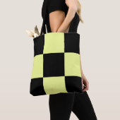 Tote Bag Damiers jaune et noir (De près)