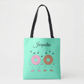 Tote Bag Dancing Donuts Mint Green (Devant)