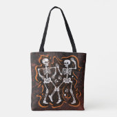 Tote Bag Dancing Skeletons Drôle Halloween Trick ou Treat (Dos)