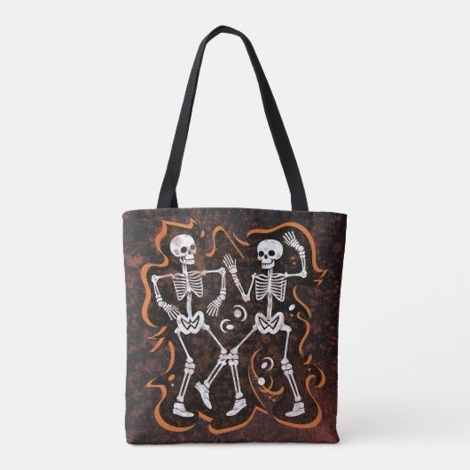 Tote Bag Dancing Skeletons Drôle Halloween Trick ou Treat (Dos)
