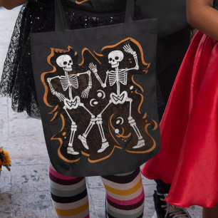 Tote Bag Dancing Skeletons Drôle Halloween Trick ou Treat