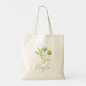 Tote Bag Dandelion fleur aquarelle nom (Dos)