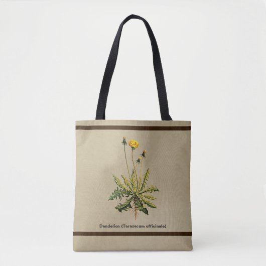 Tote Bag Dandelion Sur Vieux Papier (Devant)