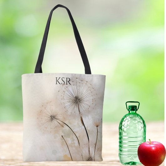 Tote Bag Dandelion Wish Monogramme Fourre-tout
