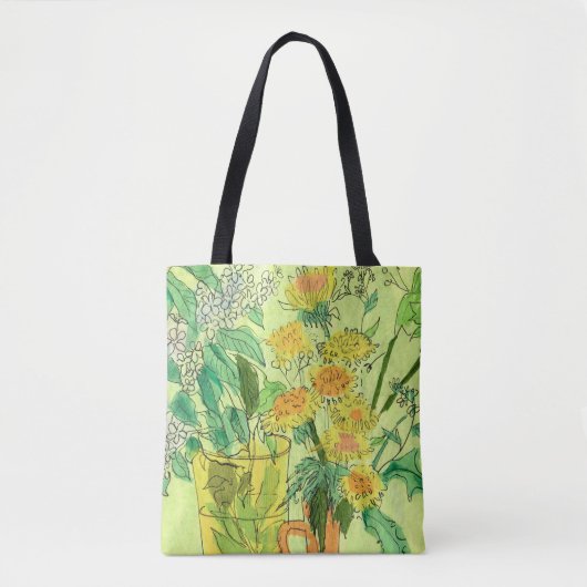 Tote Bag Dandelions Cerisier Cerisier Fleurs d'été Art Flor (Devant)