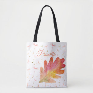 Tote Bag Dandelions délicats et feuilles d'automne