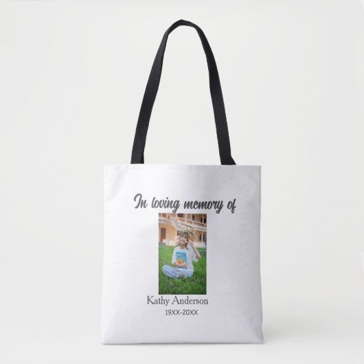 Tote Bag Dans la mémoire d'amour d'ajouter nom mémorial gar (Devant)