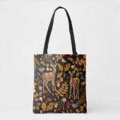 Tote Bag Dans les bois / Cerf d'automne sur noir (Devant)