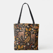 Tote Bag Dans les bois / Cerf d'automne sur noir (Dos)