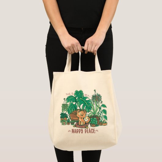 Tote Bag Dans mon endroit heureux (Devant (produit))