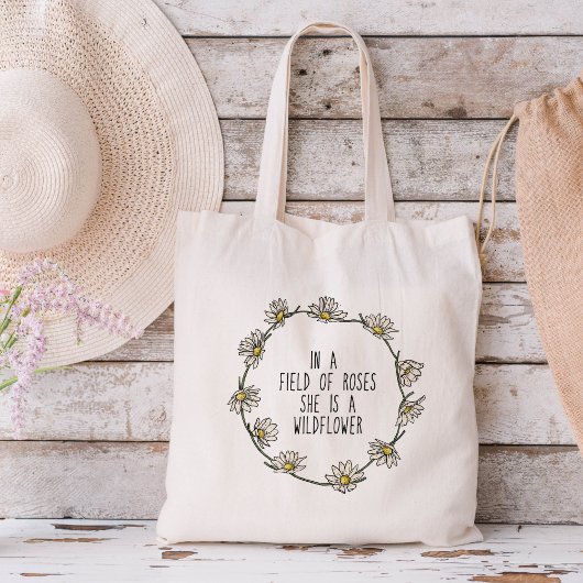 Tote Bag Dans un domaine de Rose, elle est Fleur sauvage