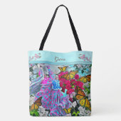 Tote Bag Danse avec Fleurs et Papillons PV01 (Dos)