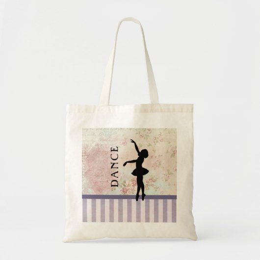 Tote Bag Danse - Ballerina Silhouette sur Arrière - plan Vi (Devant)